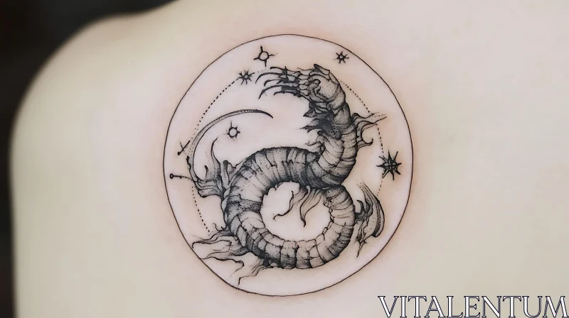 Celestial Dragon Tattoo Art AI Image