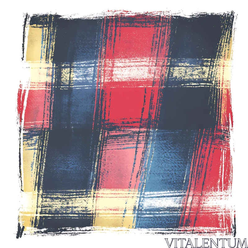 AI ART Colorful Textured Plaid Art