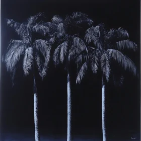 Tropical Palms in Black and White