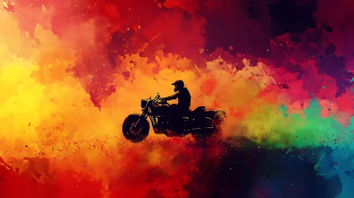 Abstract Motorcycle Rider