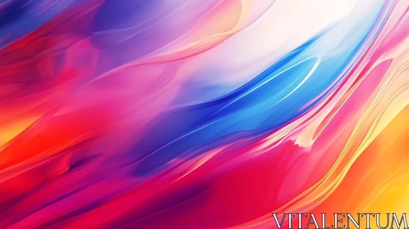 Abstract Painting with Flowing Colors AI Image