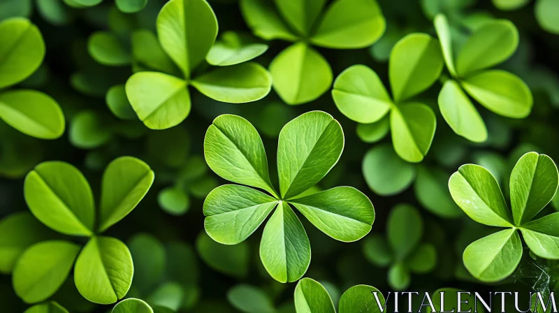 AI ART Vivid Green Clover Close-Up