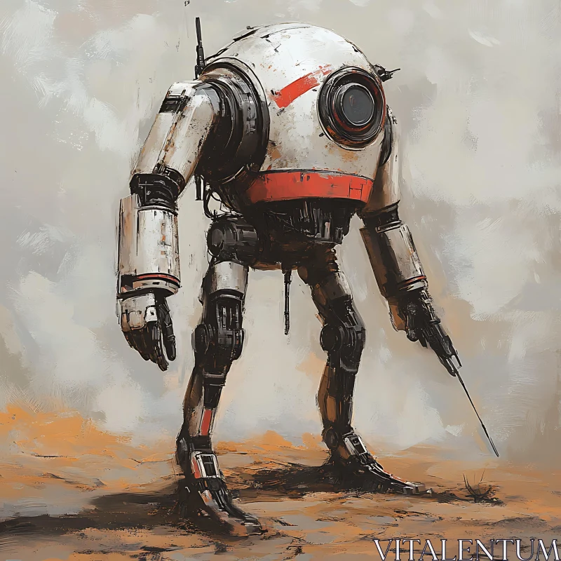 Robot in Desert AI Image