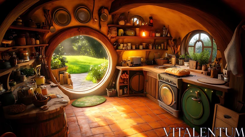 AI ART A Hobbit's Cozy Kitchen