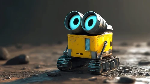 Cute Robot on Textured Surface