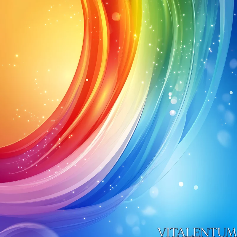 Colorful Abstract Swirl with Sparkling Dots AI Image