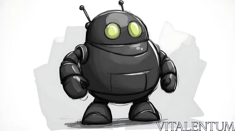 Friendly Robot Cartoon Image AI Image