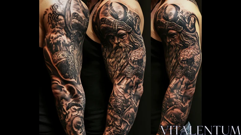 Viking Warrior Tattoo Sleeve Inspiration AI Image