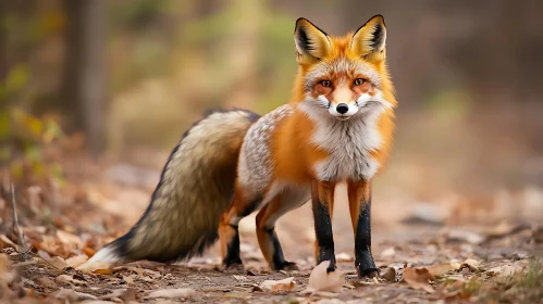 Red Fox in Woodland Scene