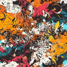 Energetic Abstract Art With Dynamic Splashes