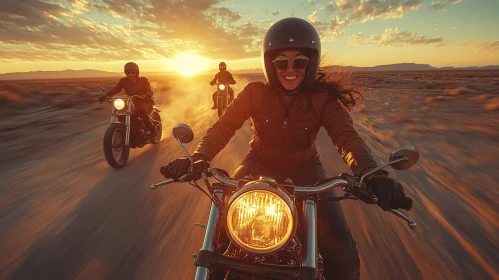 Sunset Ride with Motorcyclists