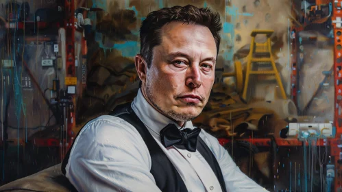 Elon Musk Formal Attire Portrait