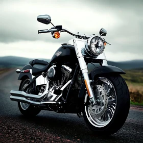 Classic Motorcycle on Asphalt