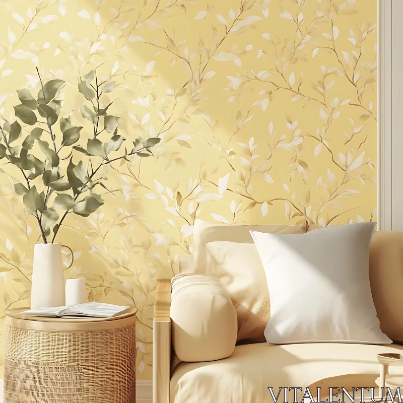 AI ART Cozy Interior with Floral Accents