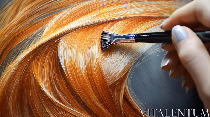 Artwork of Orange Hair Painting AI Image