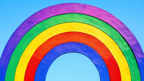 Vibrant Rainbow Against Blue Sky