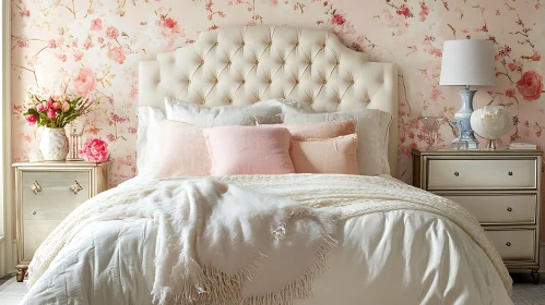 Soft Hues in a Floral Bedroom