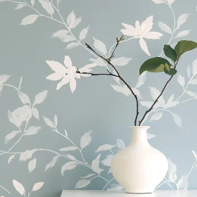 White Flowers in Vase Still Life