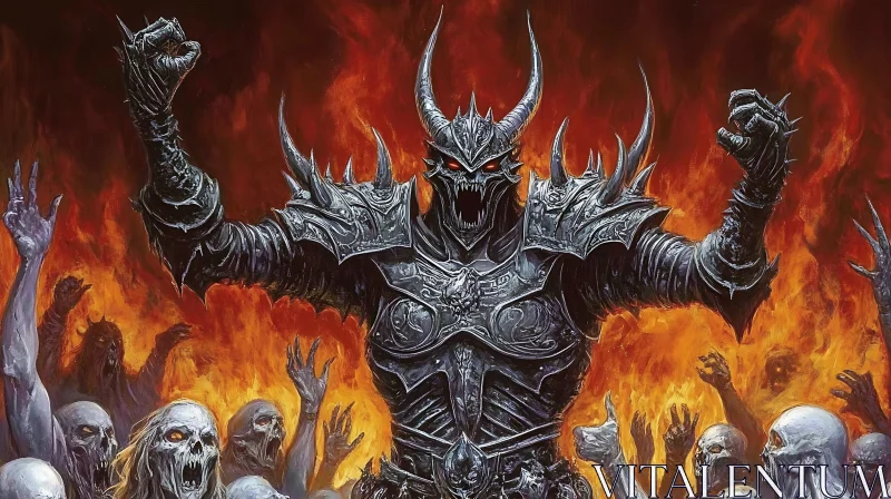 Armored Demon in Hellscape AI Image