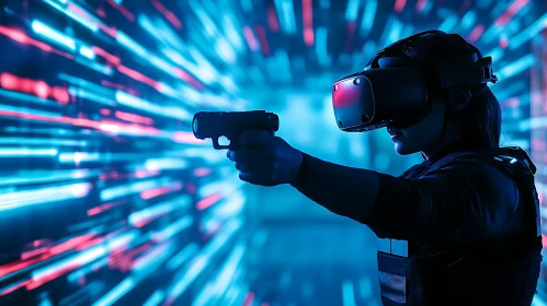 Virtual Reality Gaming with Neon Lights