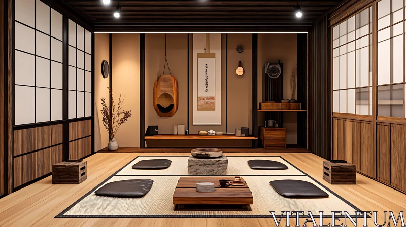 Tranquil Japanese Interior Design AI Image