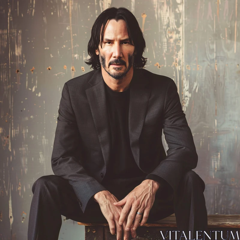 AI ART Keanu Reeves in Dark Suit