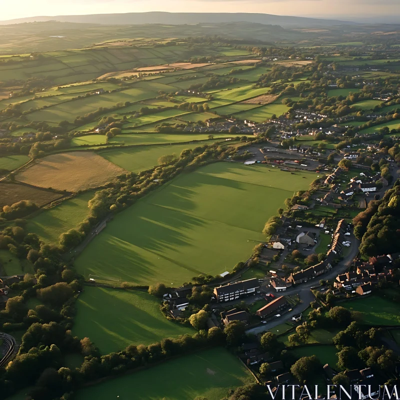 Patchwork Landscape from Above AI Image