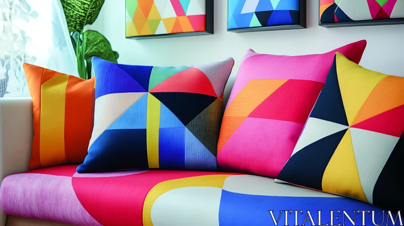 AI ART Colorful Geometric Patterned Home Decor