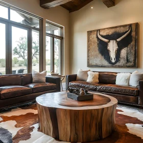 Wood Coffee Table in Living Room