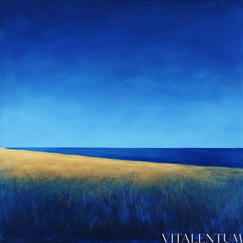 AI ART Blue Coastline Art