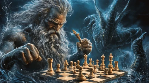 Poseidon Playing Chess Against the Deep