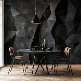 Geometric Wall Dining Room Setup