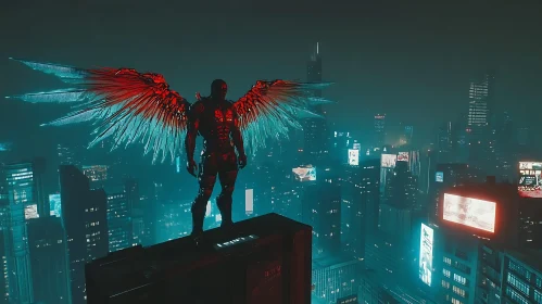 Neon Angel in the Metropolis