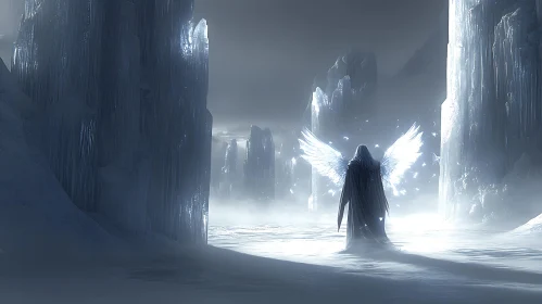 Winter Angel with Ice Pillars