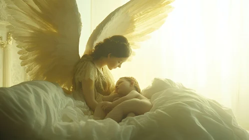 Guardian Angel with Sleeping Child