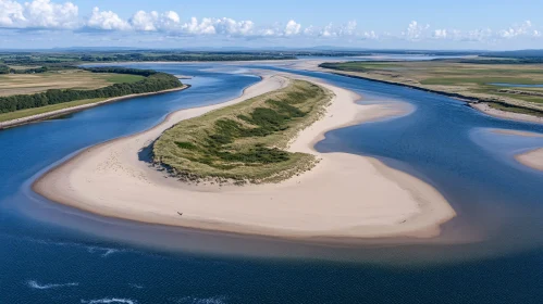 Island Landscape with Winding River