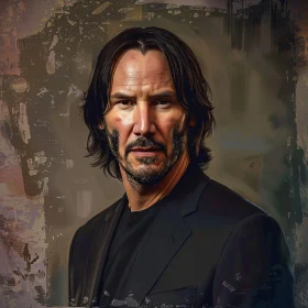 Keanu Reeves Detailed Portrait