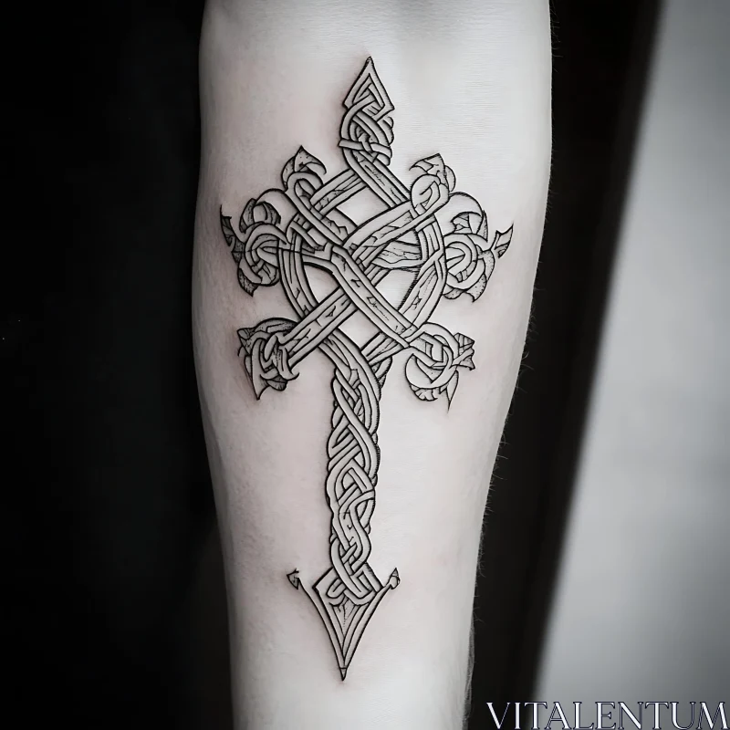 Celtic Knot Cross Tattoo Art AI Image