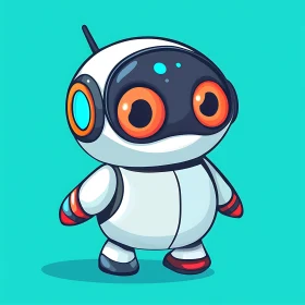 Adorable Android on Teal Background