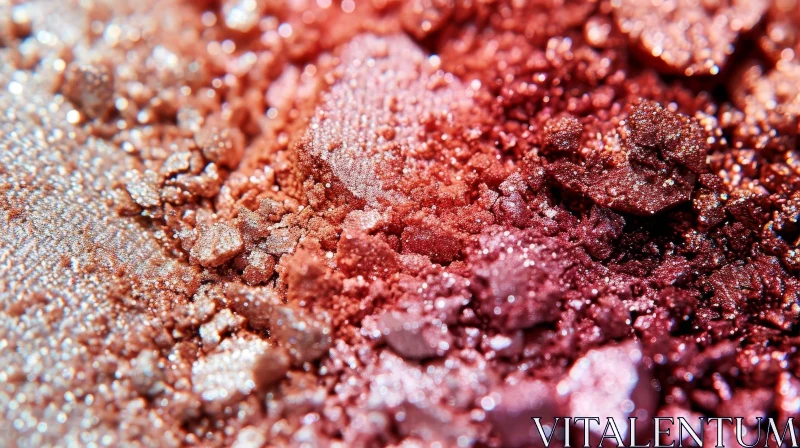 Crushed Eyeshadow: Vibrant Shades of Pink and Red with Gold Glitter AI Image