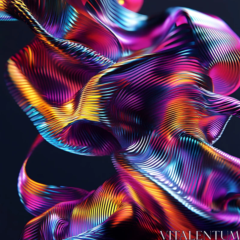 Colorful Rippled Abstract AI Image