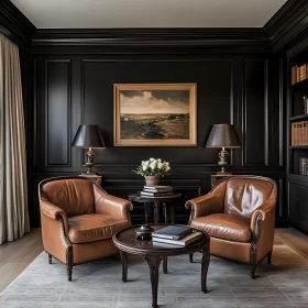 Classic Interior Design with Leather Chairs