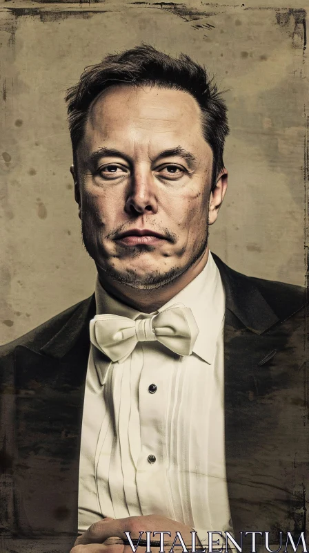 Elon Musk Tuxedo Art Portrait AI Image