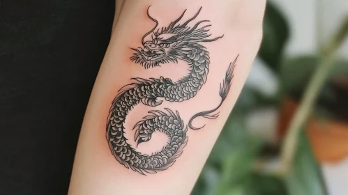 Oriental Mythical Dragon Tattoo Design