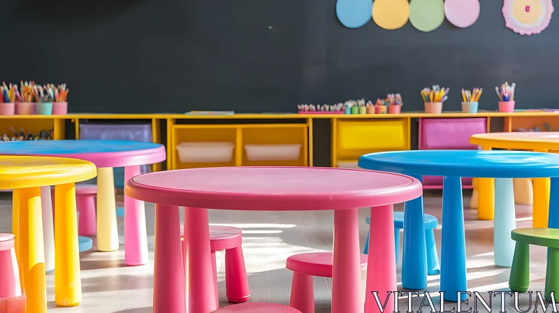 Bright and Cheerful Classroom Setting AI Image