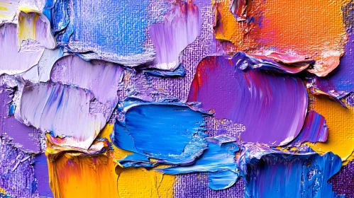 Colorful Paint Strokes on Canvas