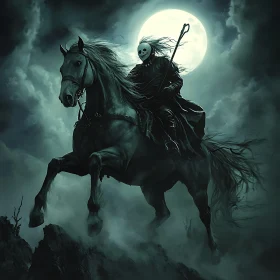 Eerie Horseman in the Night