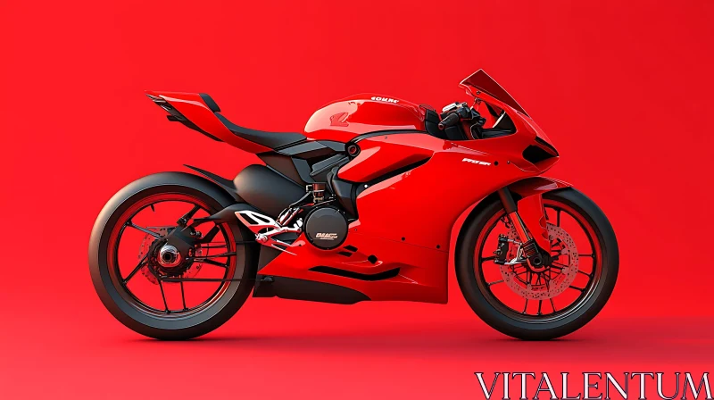 Sportbike in Scarlet Setting AI Image