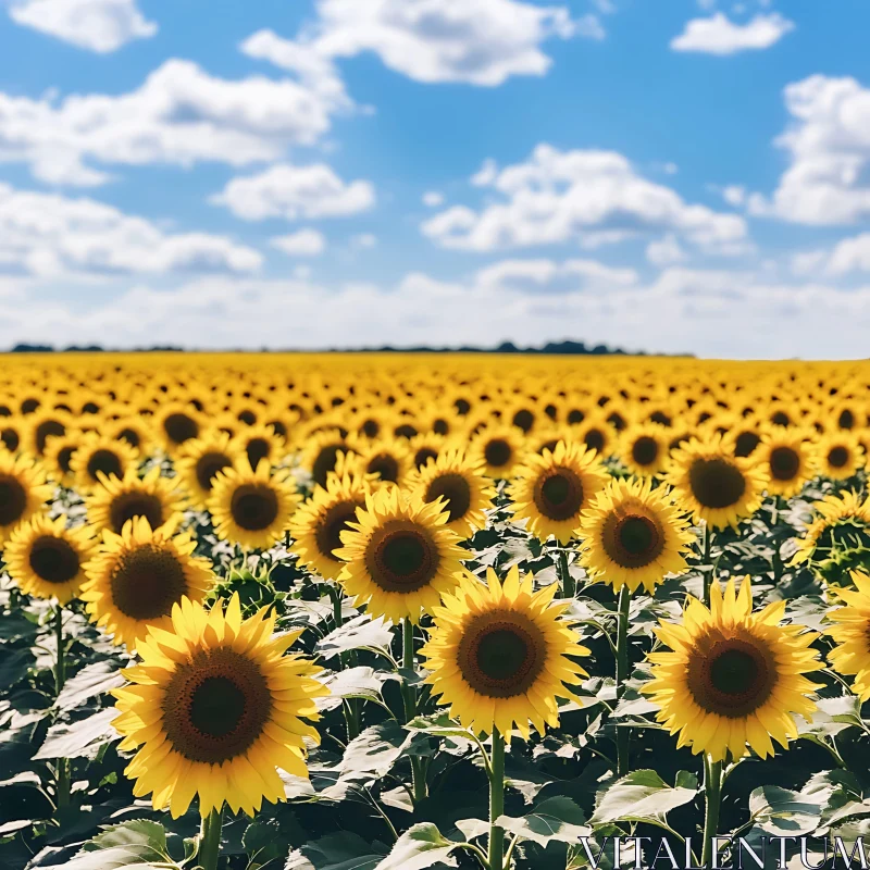 AI ART Golden Sunflowers and Summer Sky