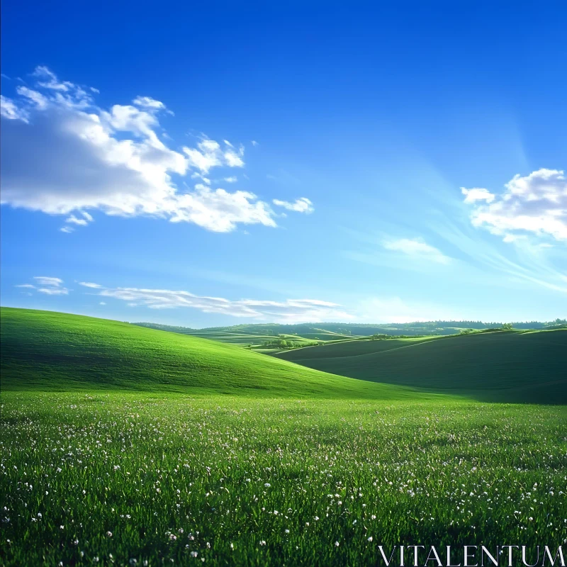 AI ART Rolling Hills and Sunny Skies